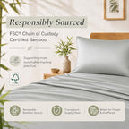 TOSMO Luxury Pillow Case Set of 2 - Cooling Viscose Derived from Bamboo, Oeko-TEX, Breathabl Silky Soft Pillow Cases with Envelope Closure (King / 20x36, Silver) - Image 3