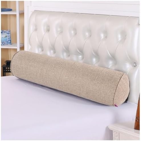 Ergonomic Cervical Neck Roll Pillow, Round Cylinder Bolster Support Pillow, Washable Linen Cover for Side Sleepers Yoga Travel Driving Bed Rest(Hemp,15x60cm6x24in) by Unknown