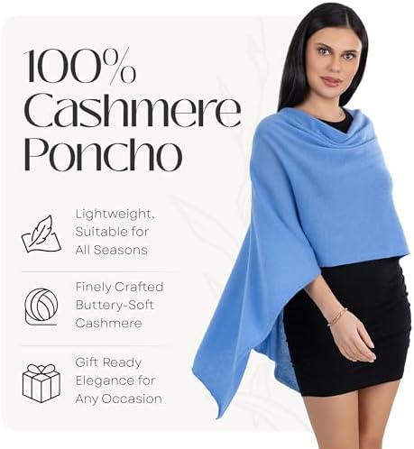 Velanio Cashmere Poncho for Women - 100% Mongolian Wrap & Dress Topper - Image 2