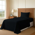 Pizuna 100% Cotton Twin XL Sheet Set 600 Thread Count Black by Pizuna