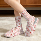 Jeiento Winter Fuzzy Slipper and Crew Socks for Women,Adult Slip-on Close Toe House Slipper,Flat Comfort home Slides - Image 2