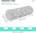 Grey Vine Leaves Neck Roll Pillow Bolster Round Health Memory Foam Long Cervical Cylinder Pillows with Removable Washable Cover for Body Bed Legs Back Yoga - Image 2