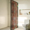 Brown Red Window Privacy Film Rainbow Static Cling Stain Glass Window Film for Glass Door, Decorative Heat Blocking Sunroof Decal Sticker for Car 29.5"x78.7" Vintage Boho Ethnic Geometric Abstract Art by AMZRicher