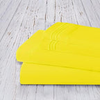 Mocassi Twin XL Sheet Set - Luxury Hotel 1800 Premier Bedding Sheets & Pillowcases - Ultra Soft Breathable & Cooling Bed Sheets - Deep Pocket - Wrinkle Resistant - 4 Piece Set - Twin XL, Yellow - Image 4