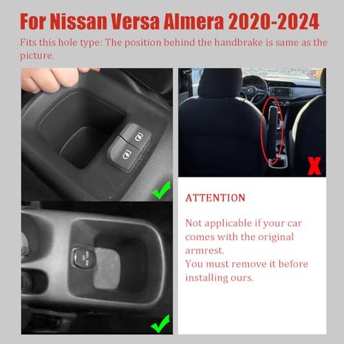 YJYWZH Armrest Box for Nissan Versa Almera Accessories, Red Thread - Image 2
