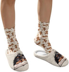 Jeiento Womens Fuzzy Slipper and Socks Winter Warm Gifts for Mom,Wam Cozy Indoor Socks Comfort Home Shoes - Image 4