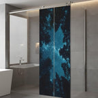 Window Privacy Film Frosted, Night Sky Static Cling Door Window Covering, Blue Natural Forest Trees Star River Scenery UV Blocking Windows Film for Office, Hotel, Bedroom, 29.5 x 78.7 Inches - Image 5