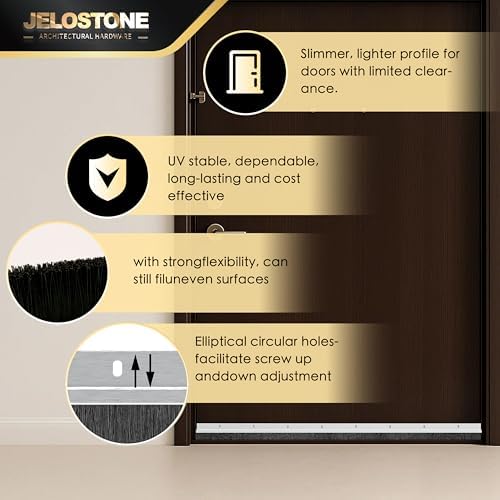 2 Pack – 42'' Premium Aluminum Door Sweep with Nylon Brush, Seals Gaps Up to 5/8", Clear Anodized Aluminum Door Sweep, UL Fire-Certified, and Built for Long-Term Performance, JS-NB161 - Image 4