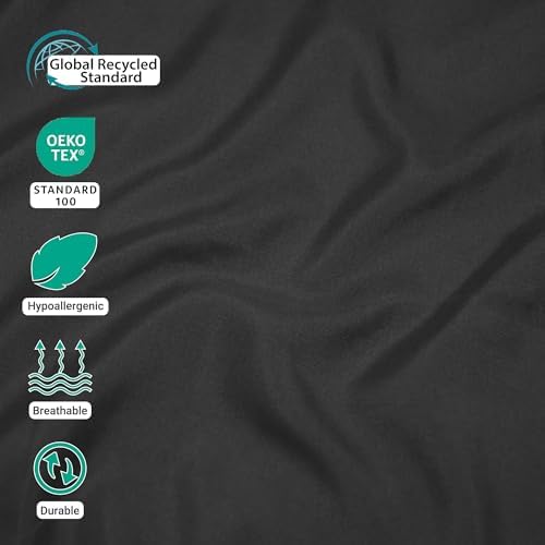 ZPECC Twin Flat Sheets Only Black 6 Pack, Color-Coded Hem Threads - Image 4