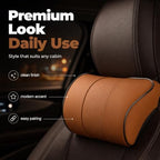 ROWPOZ Ergonomic Memory Foam Car Headrest Pillow, Universal Neck Pillow for Car (Brown) - Image 4