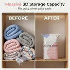 No‑Pump Vacuum Storage Bags, New Cube Vacuum Seal Bags, Upgrade Large Storage Compression Space Saver Bags, Reusable Storage for Clothes Bedding Seasonal Gear (2PCS Medium+ 2PCS Large) - Image 5