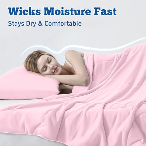 DOWNCOOL Cooling Comforter King Size, Blanket with Cooling Pillowcases - Image 4