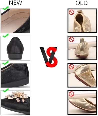 KUNWFNIX Women Ballet Flats Rhinestone Wedding Ballerina Shoes Foldable Sparkly Comfort Slip on Flat Shoes - Image 6