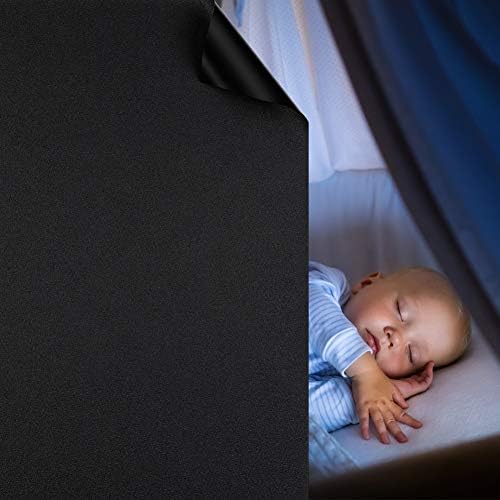 WochiTV Total Blackout Window Film 100% Light Blocking Non Adhesive No Residue Removable Opaque Static Cling Privacy Glass Tint for Home Bedroom Darkening Heat Control (29.5 in x 6.56 Ft) - Image 5