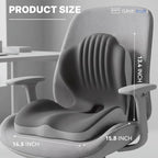 Ergonomic Seat Cushion with L-Shaped Design for Office Chair (Grey) - Image 2