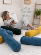Long Cylinder Pillow Corduroy Lumbar Pillow Neck Roll Throw Pillow - Image 5