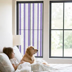 Window Privacy Film Frosted, Purple Striped Static Cling Door Window Covering, Farmhouse Vertical Stripes Geometric UV Blocking Windows Film for Office, Hotel, Bedroom, 29.5 x 78.7 Inches - Image 2