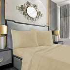 Mocassi Full Sheet Set - Luxury Hotel 1800 Premier Bedding Sheets & Pillowcases - Ultra Soft Breathable & Cooling Bed Sheets - Deep Pocket - Wrinkle Resistant - 4 Piece Set - Full, Cream - Image 2
