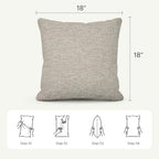 Outdoor Throw Pillow with Inserts, Outdoor Lumbar Pillow Water Resistant for Patio Furniture, 18x18 Inch Outdoor Pillows with Removable Zipper Cover - Image 6