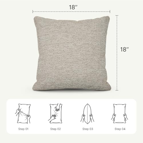 Outdoor Throw Pillow with Inserts, Outdoor Lumbar Pillow Water Resistant for Patio Furniture, 18x18 Inch Outdoor Pillows with Removable Zipper Cover - Image 6