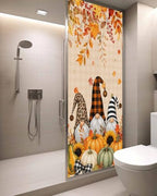 Window Privacy Film Frosted, Thanksgiving Fall Static Cling Door Window Covering, Gnomes Pumpkin Flower Maple Leaf Plaid UV Blocking Windows Film for Office, Hotel, Bedroom, 29.5 x 78.7 Inches - Image 3
