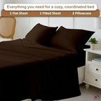 ARlinen Full XL Sheet Set, 4 Piece Egyptian Cotton, 10-Inch Deep, Chocolate - Image 5