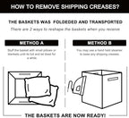 OIAHOMY Storage Cubes 11 Inch Storage Bin 3-Pack Square Basket Black&Brown - Image 7