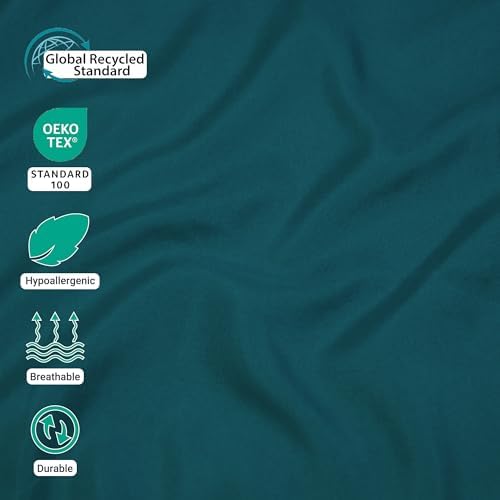 ZPECC Full Flat Sheets Only Teal 6 Pack, Color-Coded Hem Threads - Image 4