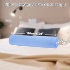 Travel Body Pillow for Adults, Inflatable Travel Pillows, Multifunctional Side Sleeper Pillows, Round Bolster Pillow for Bed (Blue) - Image 2