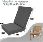 idee-home Outdoor Patio Dining Chair Cushion High Back - Image 7