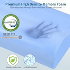 Memory Foam Pillows Neck Pillow for Pain Relief, Ergonomic Cervical Pillow Neck Shoulder Support Bed Pillow for Side Back Stomach Sleeper, Orthopedic Contour Pillow for Sleeping(Blue&White) - Image 3