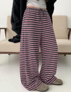TARSE Women's Striped Barrel Pants Wide Leg Lounge Pants - Image 3