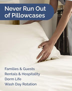 King Pillow Cases - 8 Pack Soft Pillowcase Covers - 20" x 40" (Off White) - Image 5