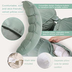 Peallow(Pat. Pend) – Long Round Body Pillow for Adults, Bolster Pillow for Sleeping, Soft and Supportive Pillow for Sleeping & Lumbar Support(Willow Green,39") - Image 4