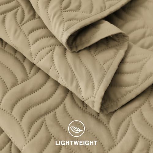 Love's cabin King Size Quilts Bedspreads, 7 Pieces Bed in a Bag, Camel - Image 7