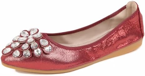 Flats Shoes for Women Rhinestone Wedding Ballerina Shoes Foldable Sparkly Comfort Slip on Flat Dressy Flats - Image 3