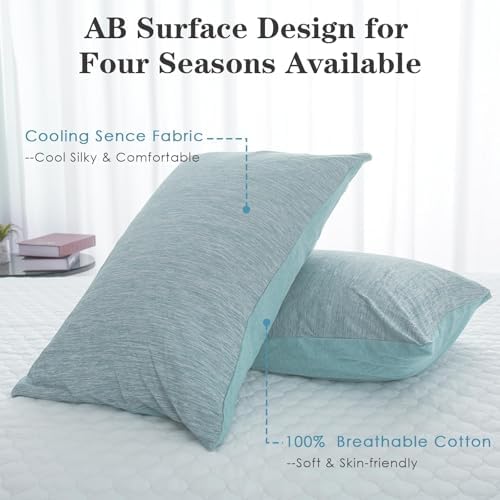 CHOSHOME Cooling Pillow Cases Zipper Pillow Covers Q-Max > 0.45 Zippered Pillowcases for Hot Sleepers, Soft, Breathable, Skin-Friendly, 4 Pack (Standard, 20"x26", Green) - Image 2