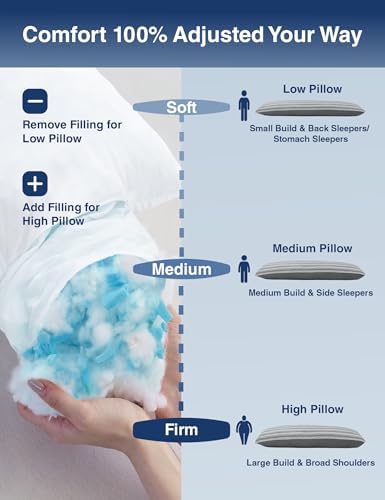 ZonLi Cooling Body Pillow for Adults, Long Pillow with Memory Foam Adjustable, Firm Support Body Pillow for Side Sleeper, Pregnant, Back Pain Relief, Washable Pillowcase, 20x54 inch, Grey - Image 5