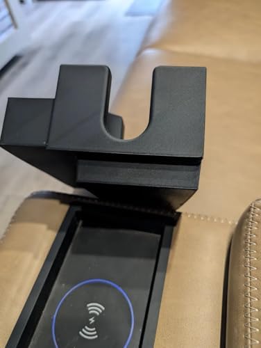 RV Dual Cup Holder & Remote Organizer for Brinkley – Fits Wireless Charger Slot on Sofa Arm | Holds 2 Drinks & Remotes | Effortless Tool-Free Installation (White) - Image 3