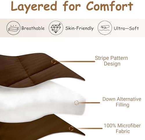 ZPECC Toddler Down Alternative Comforter, 39" x 47", Brown - Image 3