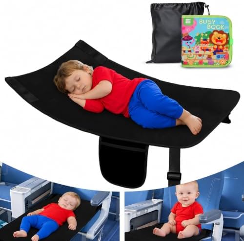 Toddler Airplane Bed, Airplane Bed for Toddler with Busy Book, Black by CloudLawn