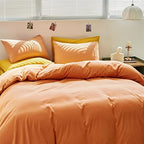 Luxlovery Peach Comforter Set California King Light Orange Bedding Comforter Set Modern Solid Plain Color Soft Breathable Blanket Quilts Peach Pink 3 Piece Bedding Set for Women Men Adults - Image 6