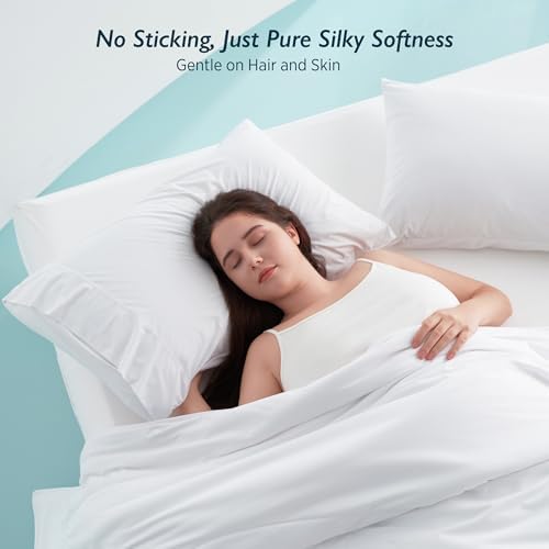 Breescape Cooling Pillow Cases Queen Size Set of 2, BlendTek™ Cooling Technology for Hot Sleepers & Night Sweats, Silky Soft Cool Pillowcases for Hair & Skin Care, 20" x 30", Snow White - Image 6