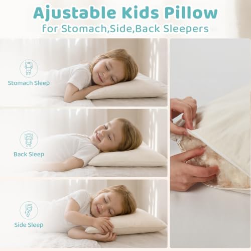 Adjustable Organic Kapok Kids Pillow 16x22 for Kids Ages 4-12 - Image 3
