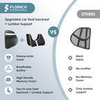 FLORICH Memory Foam Double Layer Breathable Mesh Lumbar Support Ergonomic Leather Lumbar Support Pillow with 3D Mesh Back Support and Adjustable Strap for CarSeat & Office Chair(Black) - Image 5