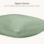 Bioweaves 100% Organic Cotton Body Pillow Cover for Body Pillowcases 300 Thread Count Soft Sateen Weave GOTS Certified with Zipped Closure - 21" x 54", Basil, Pack of 2 - Image 4