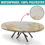 Tablecloths Oval, Plaid Pattern Printed on Table Cloth with Elastic Fitted Edges, for Home & Daily Use Nightstands, Fits for 42" x 60" Oval Tables - Image 2