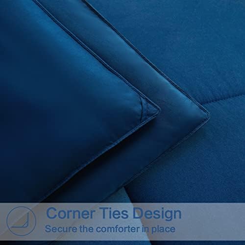 EASELAND Oversized King Down Alternative Comforter, Navy, 98x116 - Image 6