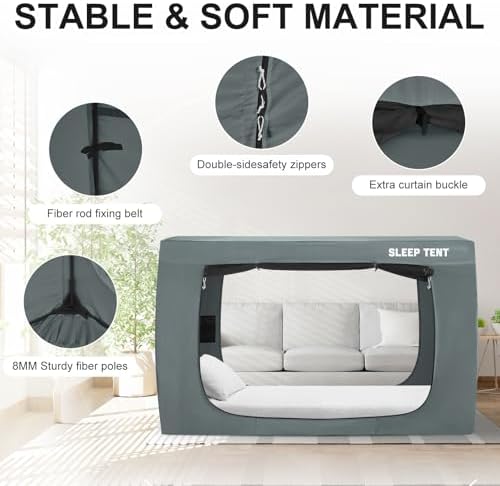 Full Bed Tent Canopy for Kid Adult, Indoor Privacy Dream Blackout Tents - Image 4