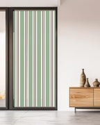 Window Privacy Film Frosted, Green Brown Striped Non-Adhesive Static Cling Window Tint, Modern Farmhouse Vertical Stripes Insulated Windows Frosted Films for Living Room, 35.4 x 78.7 Inches - Image 5